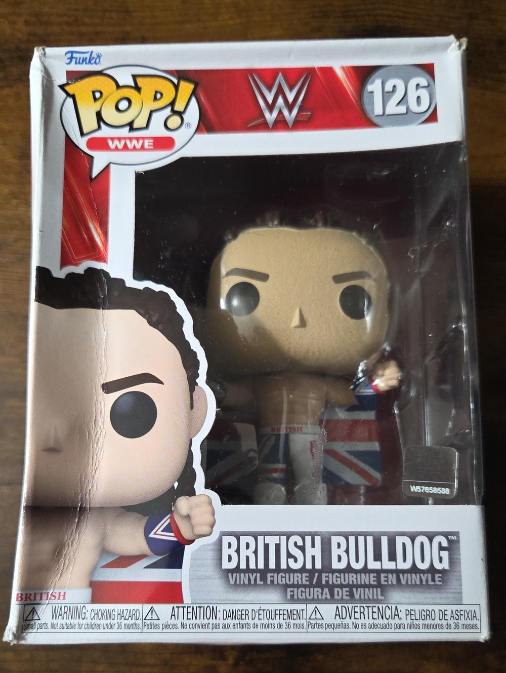 Funko Pop! WWE British Bulldog Vinyl Figure - Red, White, Blue
